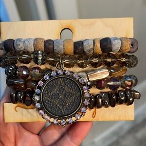 Bohemian Beaded Bracelet Set with Pendant